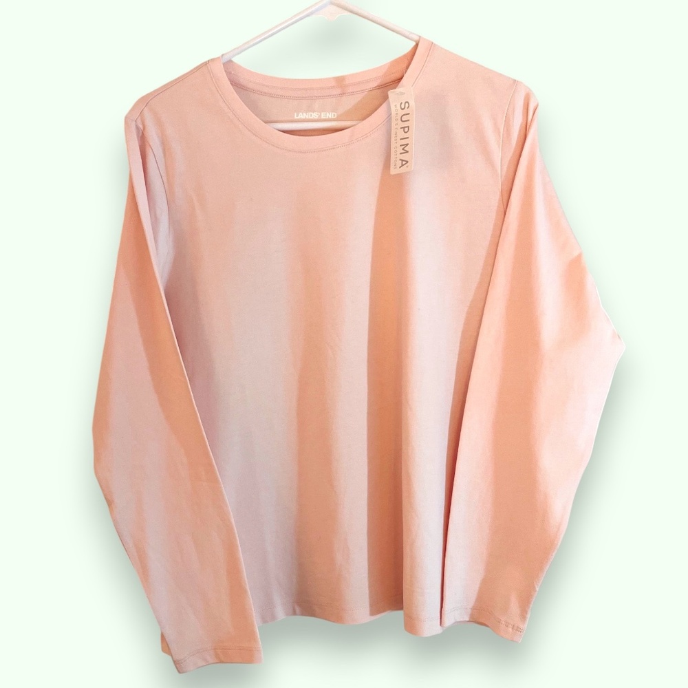 Lands' End Pale Pink Supima Cotton Tee MP -- NWT